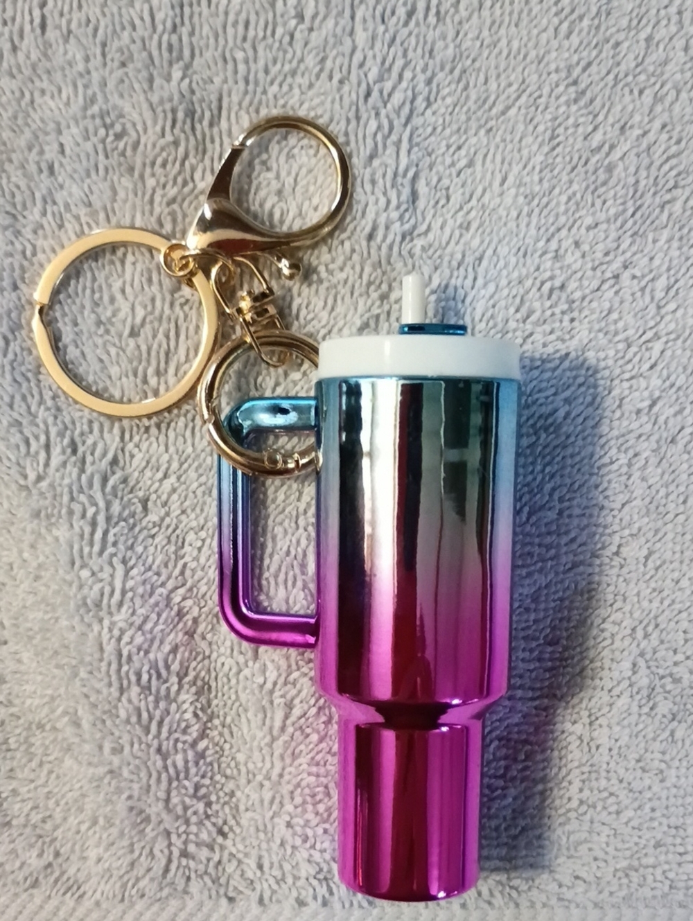 Pink Metallic Keychain Phone Charger Accessory